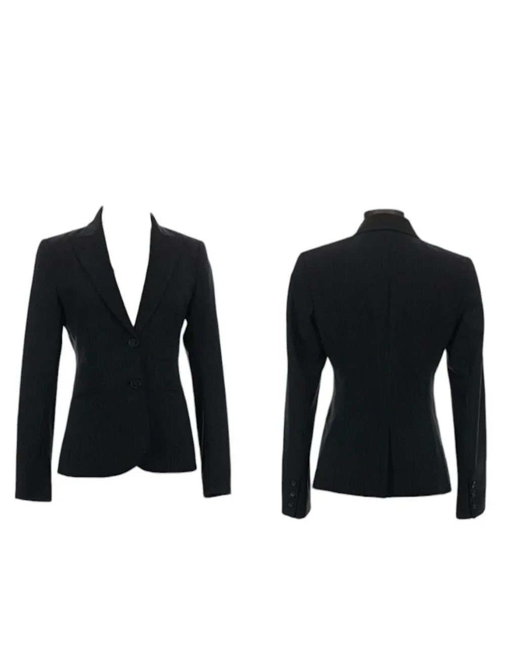 Theory Wool Blend Blazer Fitted Pinstripe 2 Button Size 2